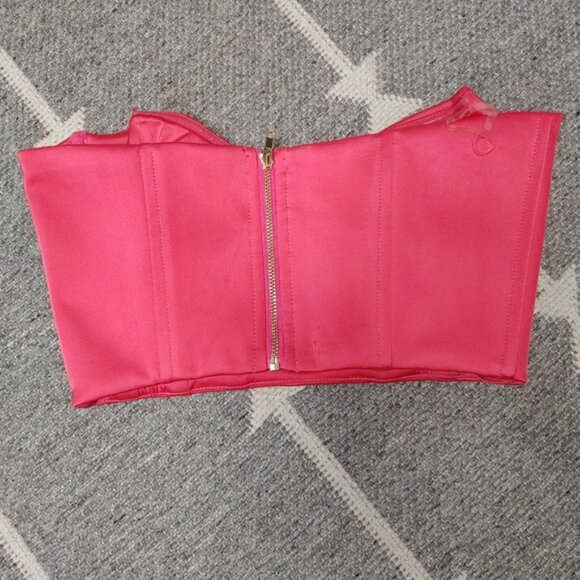 Oh Polly True Love Satin Corset Crop Top Size 2 - Picture 5 of 11